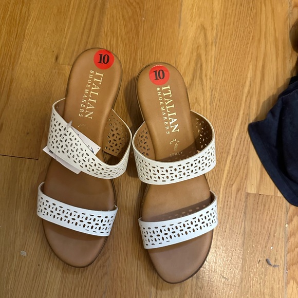 Italian Shoemakers Shoes - White Leather Italian Sandals - Still NWT!!